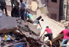 بالفیدیو و الصور ؛ مقتل 2 وإصابة 4 في انهيار عقار بمصر