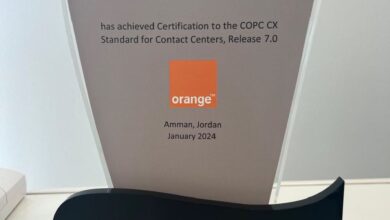 للسنة الخامسة على التوالي أورنج الأردن تحصل على شهادة Copc الأولى عالمياً في خدمة الزبائن | خارج المستطيل الأبيض