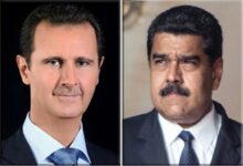 الرئيس الأسد يهنئ مادورو بفوزه في الانتخابات الرئاسية الفنزولية