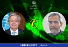 مباحثات هاتفیة بین المشرف على الخارجیة الإیرانیة والأمین العام للأمم المتحدة- الأخبار ایران