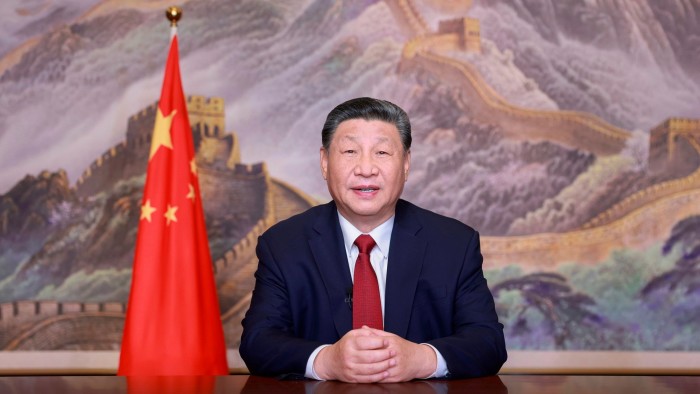 Chinese President Xi Jinping delivers a new year message in Beijing