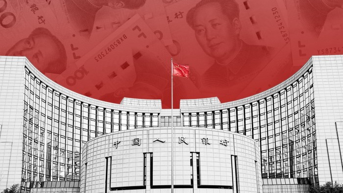 A montage of the People’s Bank of China building and renminbi notes