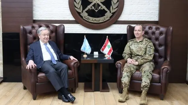 قائد الجيش بحث وغوتيريش في الأوضاع اللبنانية وتشديد على تنفيذ القرار 1701
