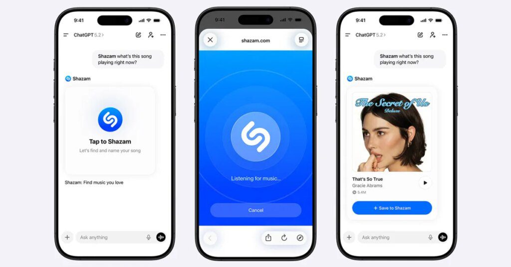 يمكنك الآن استخدام Shazam مباشرة من ChatGPT