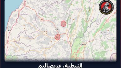 #عاجل تم رصد غارة جوية في لبنانالمناطق المتأثرة: النبطية، عربصاليم...