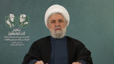 بيان صادر عن حجة الإسلام والمسلمين الأمين العام لحزب الله سماحة الشيخ نعيم قاسم