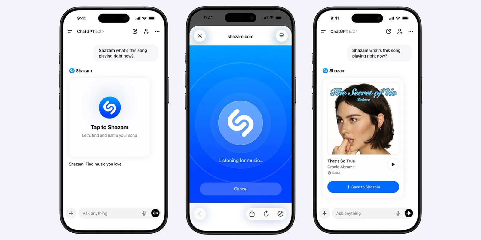 يمكنك الآن استخدام Shazam مباشرة من ChatGPT