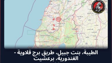 #عاجل تم رصد غارة جوية في لبنانغارات جوية وقصف مدفعي مستمرالمناطق المتأثرة: الطيبة، بنت جبيل، طريق برج قلاوية - الغندورية، برعشيت...