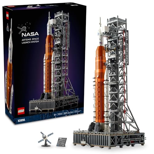 نظام إطلاق الفضاء Lego Icons Nasa Artemis - مجموعة بناء نموذج صاروخي للبالغين، للأعمار من 18 عامًا فما فوق - هدايا لأعياد الميلاد - ديكور فريد لغرفة النوم للمساحة والمساحة عشاق ناسا - 10341