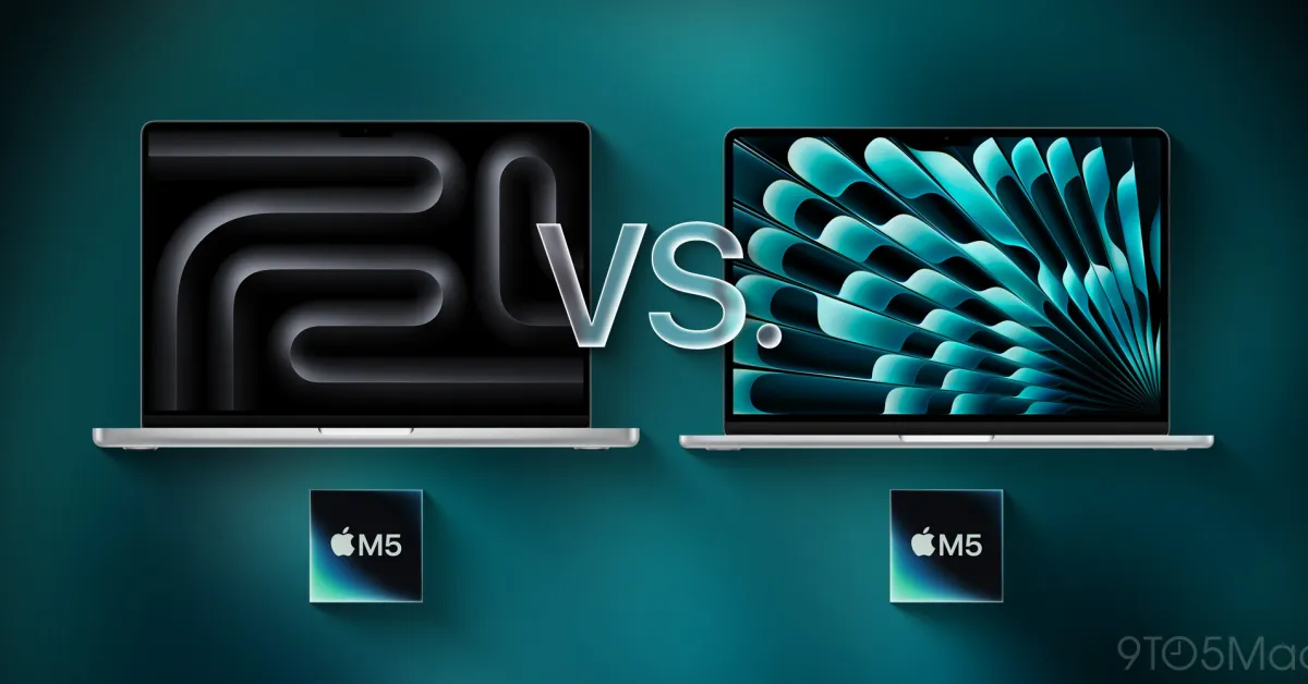 ماك بوك برو M5 مقاس 14 بوصة مقابل ماك بوك إير M5 مقاس 13 بوصة