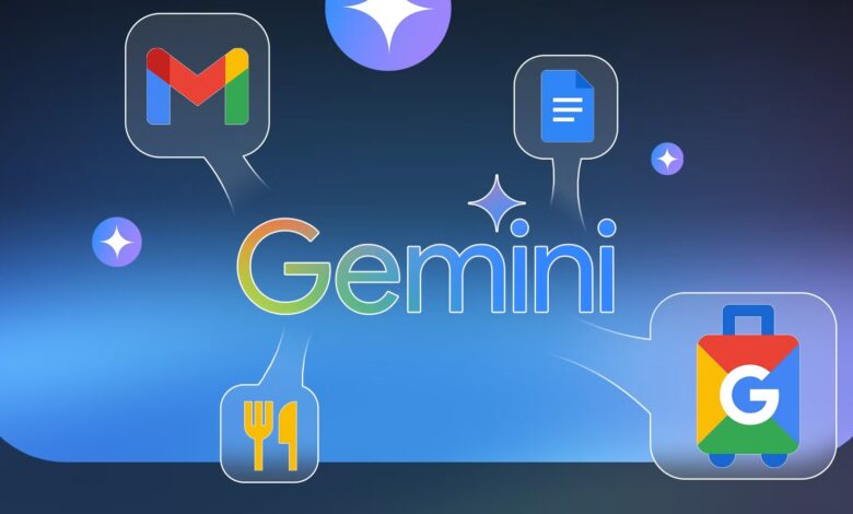 Illustration Showing The Gemini Logo At The Center Surrounded By Gmail Docs Restaurant And Google Tr Avif