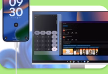 A Smartphone Connected To A Monitor Displaying An Android Desktop Interface With Floating Windowed A Avif