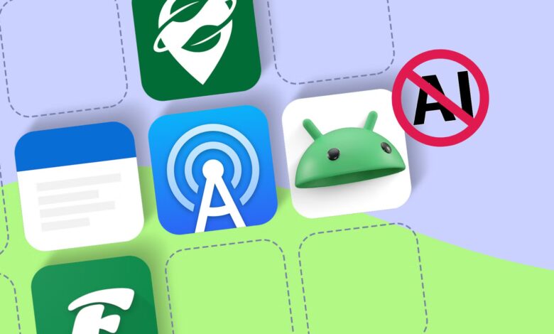 Android App Icons On A Grid Including Organic Maps Standard Notes Feeder And Antennapod With A No Ai Avif