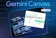 Gemini Canvas Interface Showing A Physics Quiz App Being Developed Over A Blurred Code Background Jp  Avif