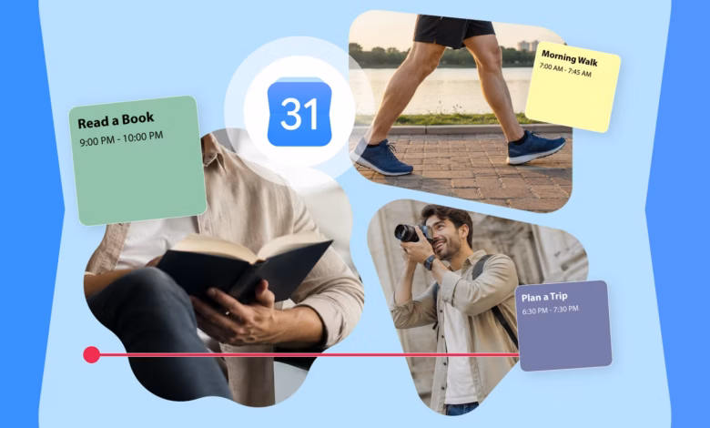 Google Calendar Illustration Showing Routines Like Reading A Book Planning A Trip And Taking A Morni Avif