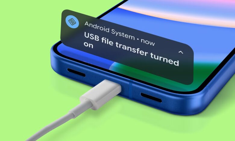 Smartphone Displaying The Usb File Transfer Turned On Notification As Its Default Connection Mode Pn  Avif