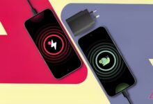 Two Smartphones Charging One Showing A Red Fast Charging Warning And The Other A Green Slow Charging Avif