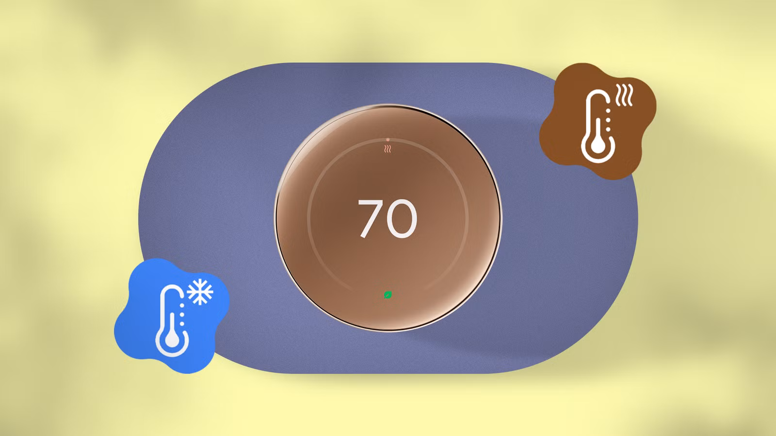 1782259233 a nest thermostat showing the temperature 70 with floating icons for heating and cooling png