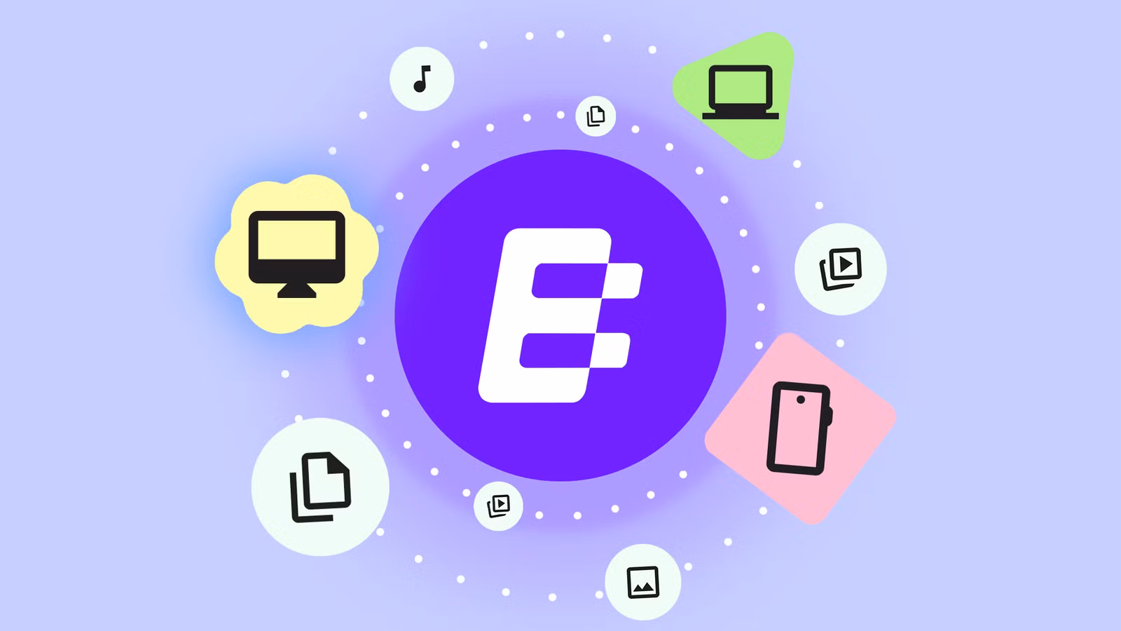 blip logo surrounded by device and file transfer icons png