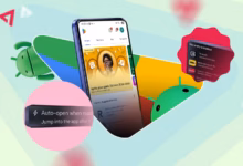 Collage Featuring A Smartphone Running The Google Play Store Surrounded By Android Mascots And Pop U Avif