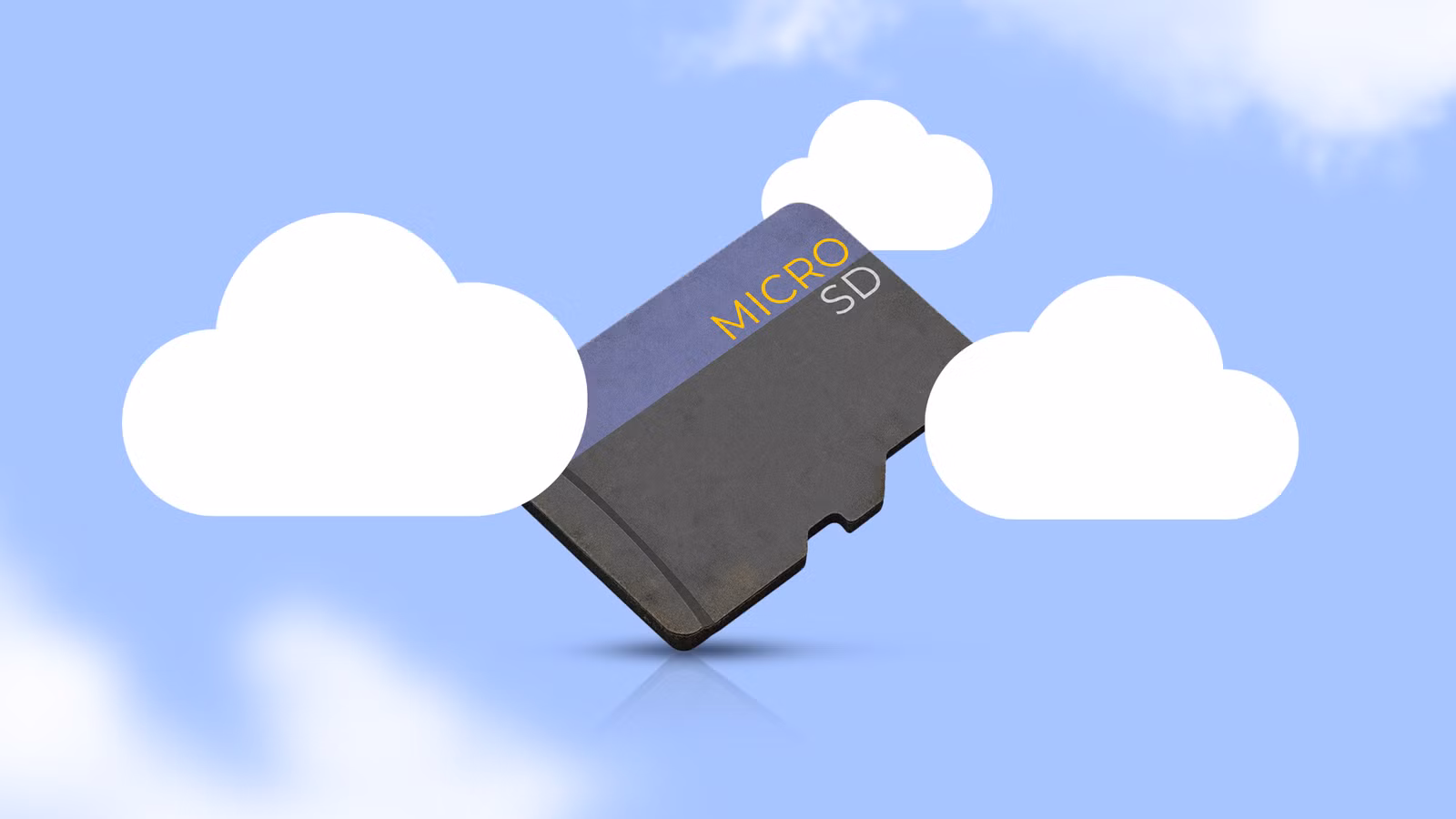 microsd card floating among cloud storage icons png
