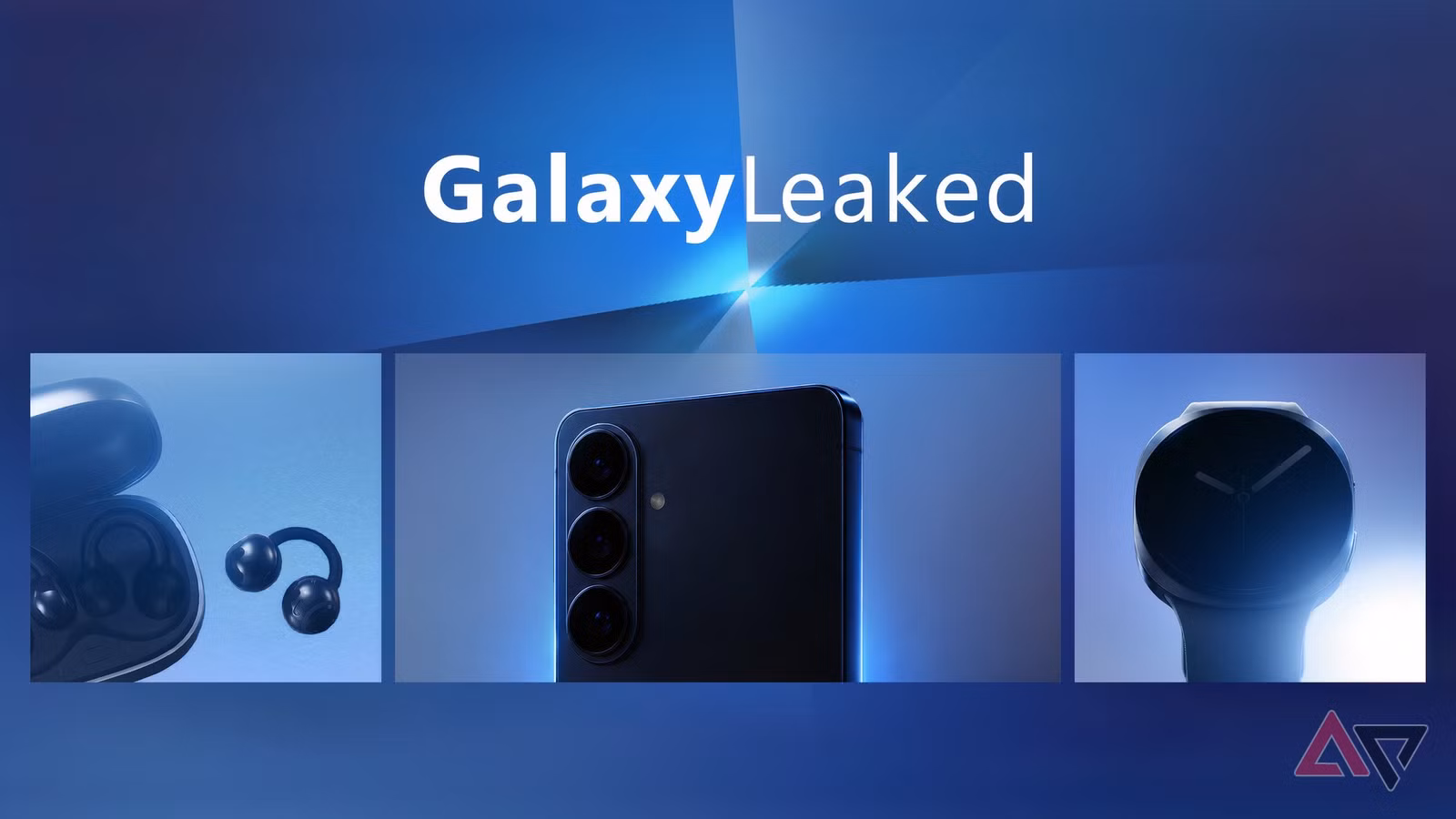 samsung galaxy product leaks teaser showing earbuds a phone and a smartwatch png