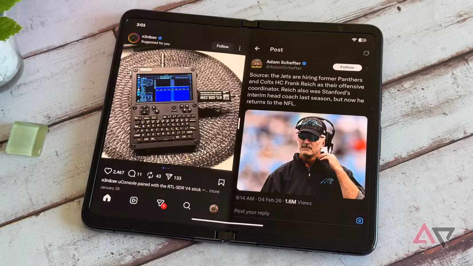 يتم عرض المهام المتعددة على Google Pixel Fold