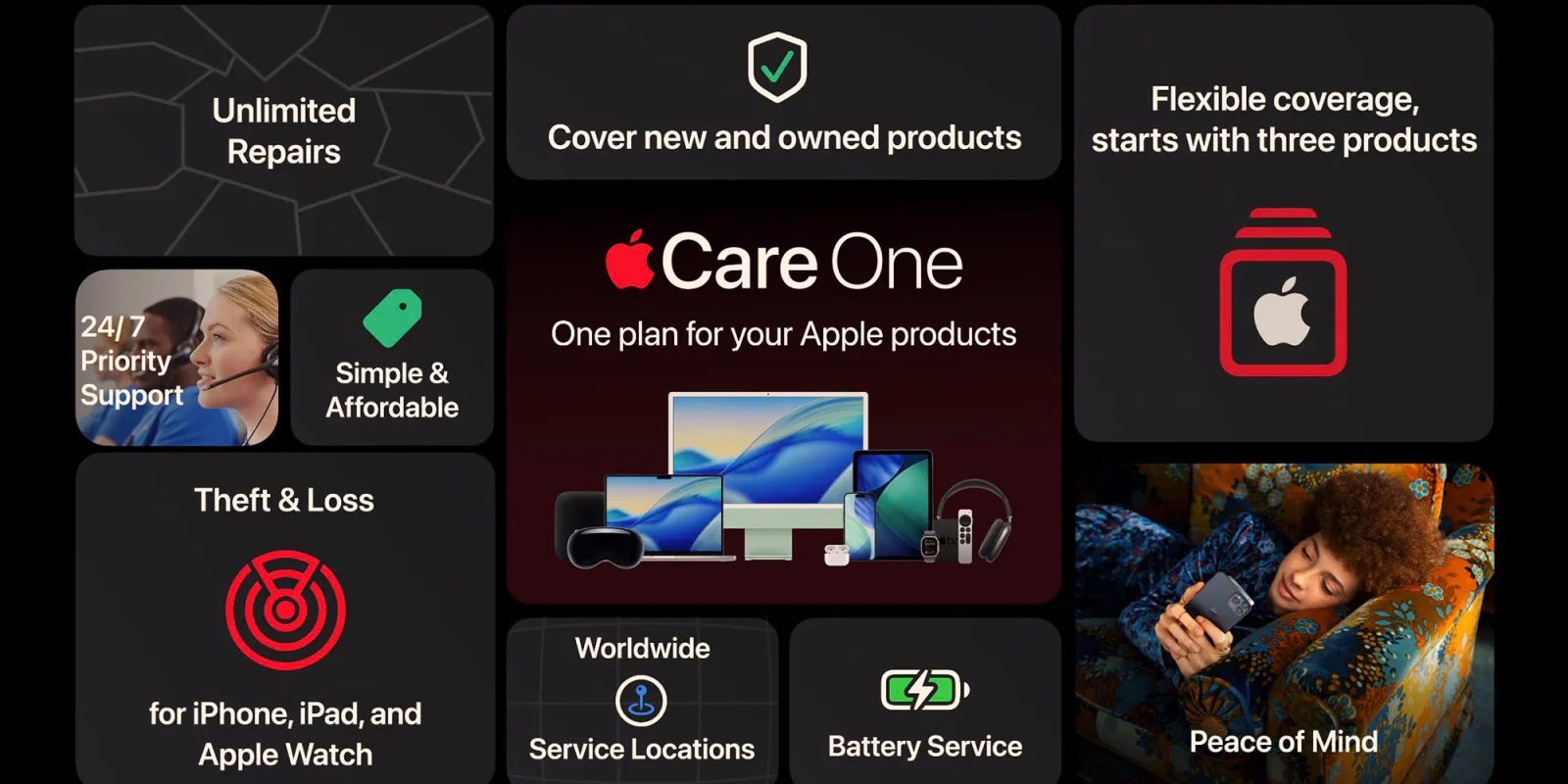 إطلاق Applecare One في المملكة المتحدة | يظهر الرسم الترويجي الفوائد