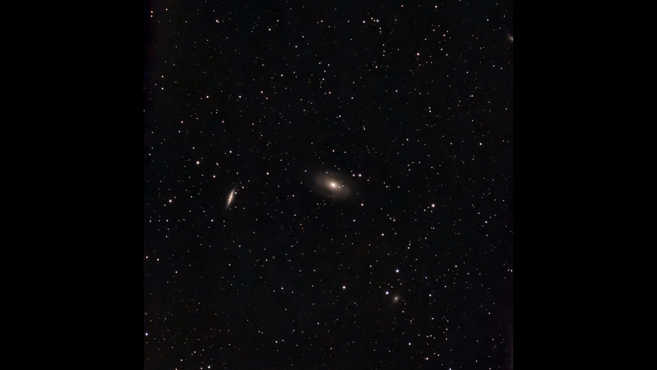 Bode&rsquo;s Galaxy (M81) and the Cigar Galaxy (M82) as imaged by the ZWO Seestar S30 Pro alt-azimuth mode.