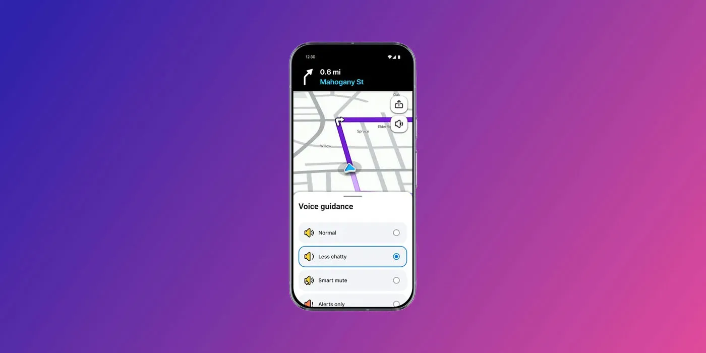 يتعلم Waze الآن تفضيلاتك ويصبح أكثر تحادثًا ولكن أقل ثرثرة | يُظهر Screengrab خيار Less Chatty