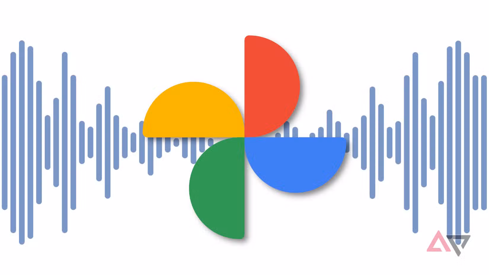 يظهر شعار صور Google فوق شكل موجة صوتية