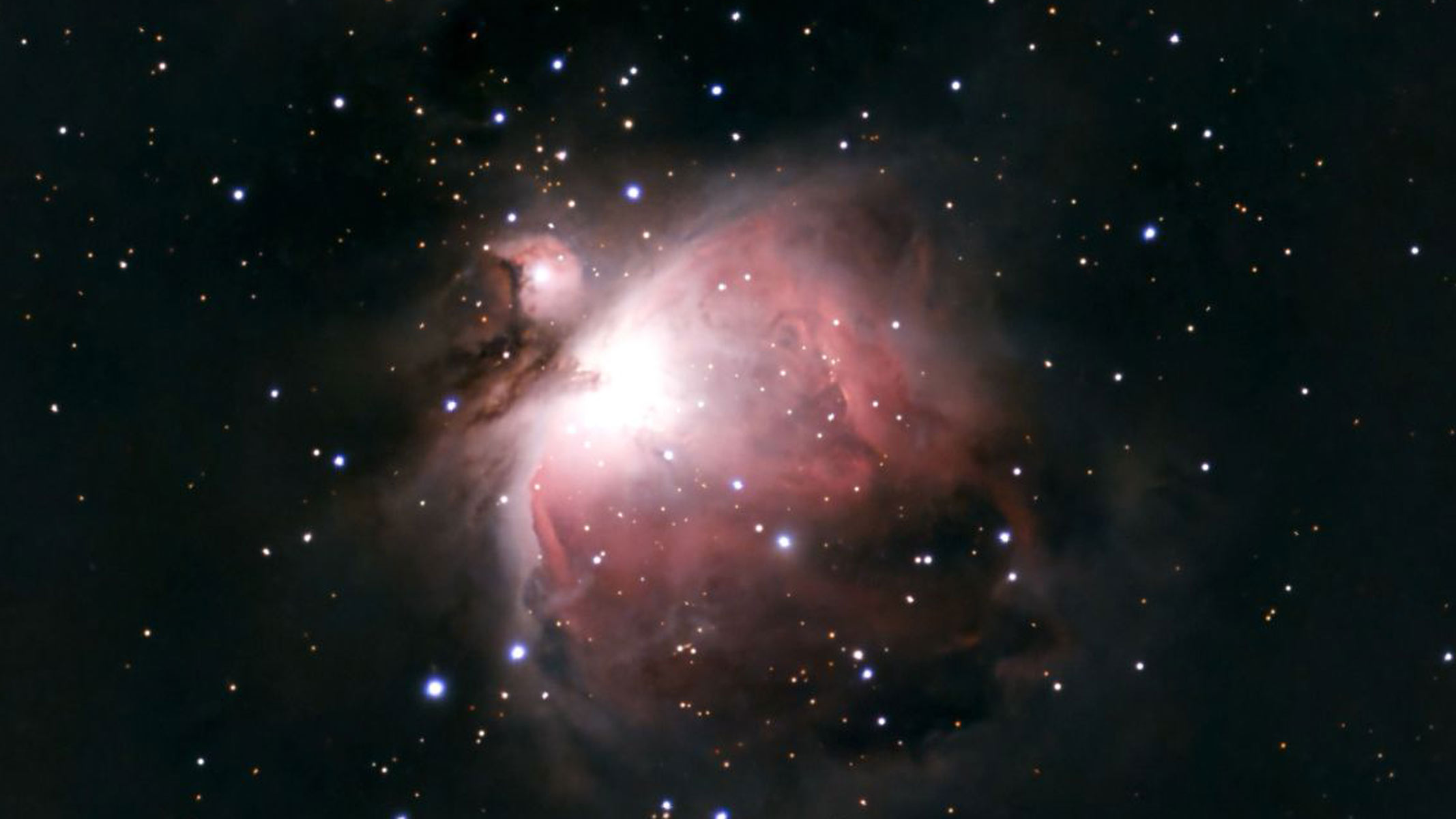 Cropped view of the Orion Nebula (M42), as imaged by the ZWO Seestar S30 Pro in alt-azimuth mode.