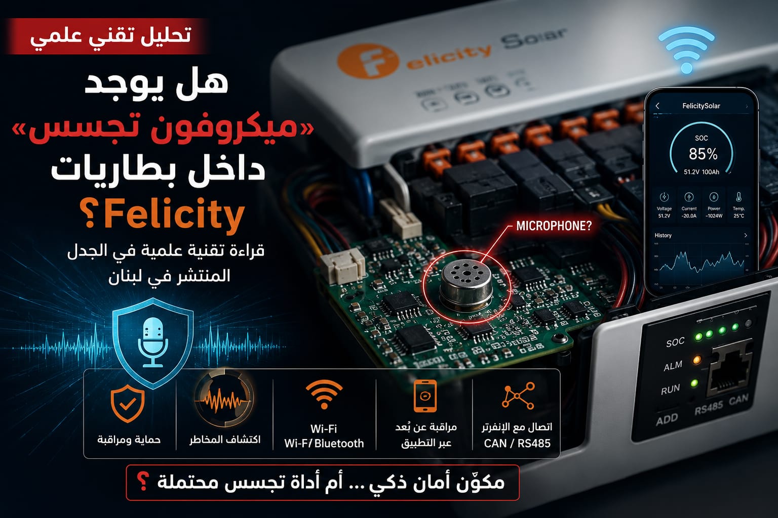 هل يوجد «ميكروفون تجسس» داخل بطاريات Felicity؟