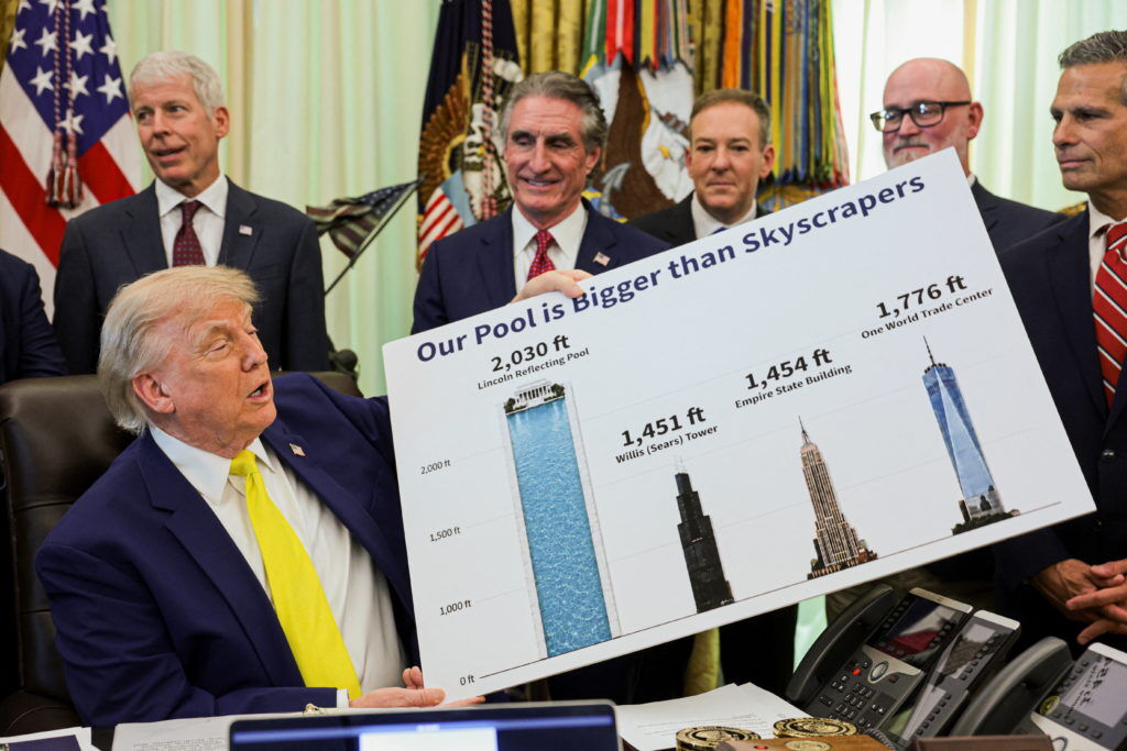 Trump talks about the Reflecting Pool and White House ballroom a lot. Here’s exactly how much