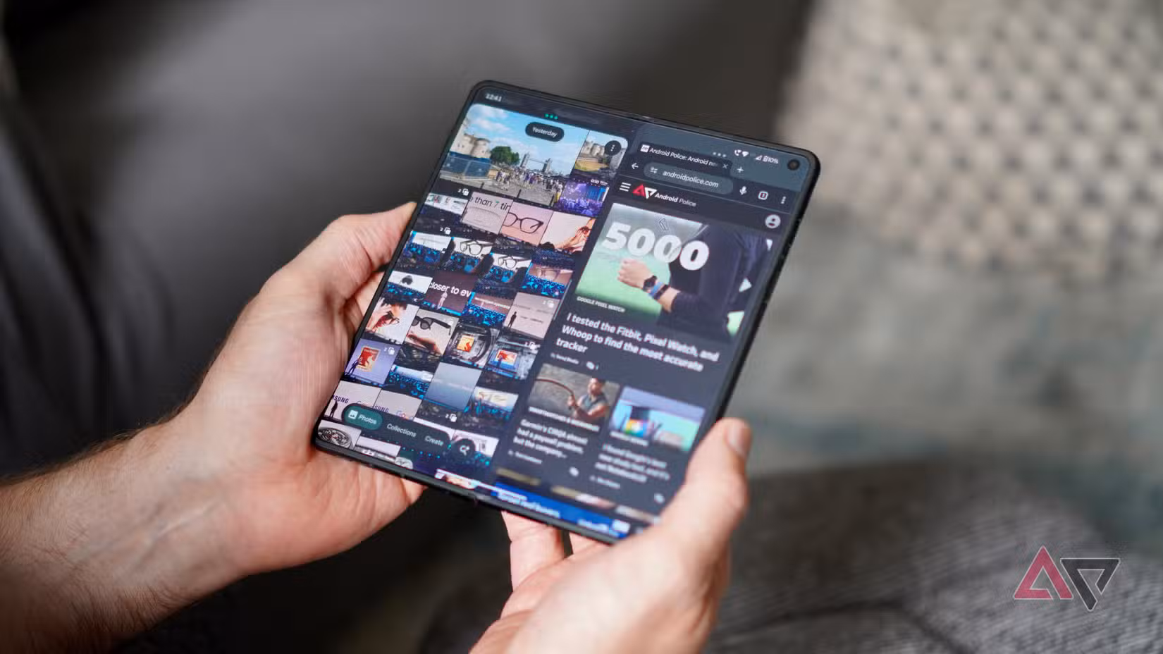 Split screen options on the Motorola Razr Fold