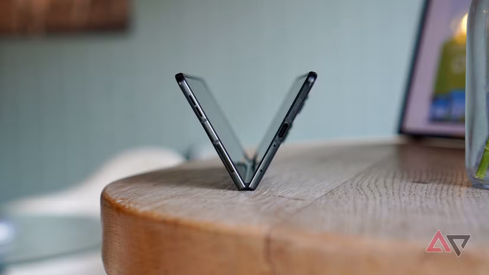 The half-open Motorola Razr Fold