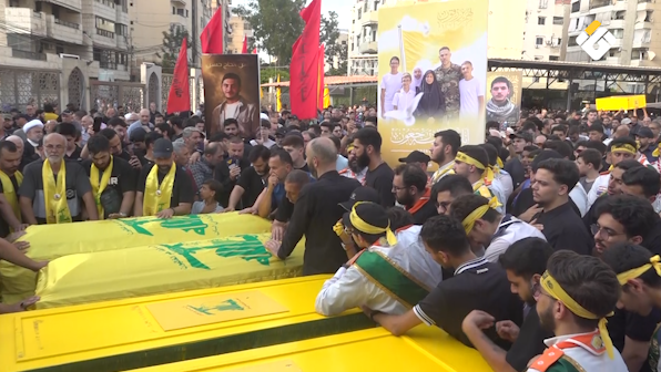 تقرير مصور | حزب الله وجمهور المقاومة يشيّعون شهداء عائلة الحاج حسن في الضاحية الجنوبية