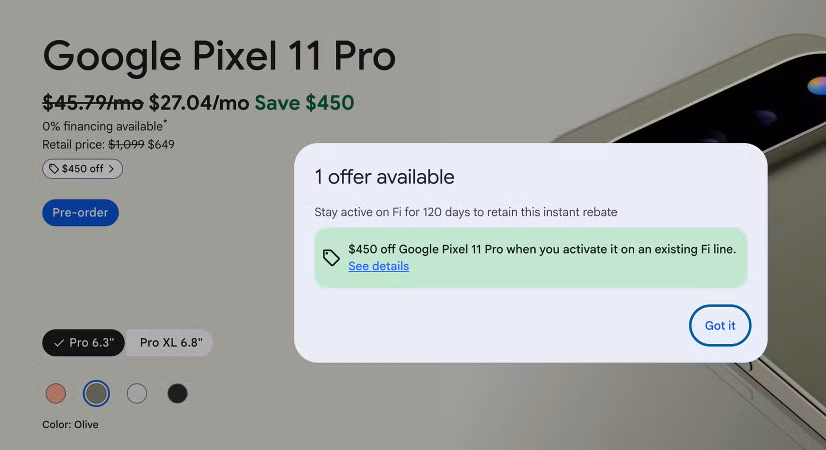 صورة مميزة: لا تحتاج إلى إبرام عقد مدته سنتان للحصول على خصم بقيمة 450 دولارًا على Pixel 11 Pro