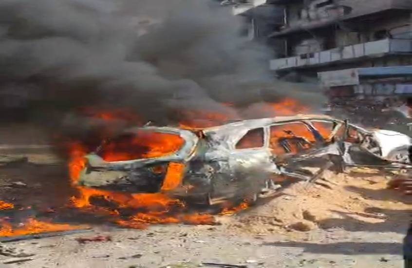 قتلى ومصابون في قصف إسرائيلي لسيارة جيب سبورتاج بحي الشيخ رضوان شمالي مدينة غزة