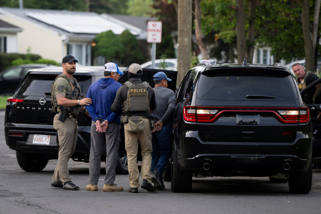 ICE agents conduct a raid in Danbury