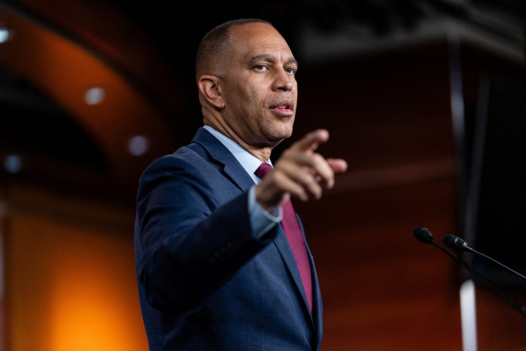 U.S. House Minority Leader Hakeem Jeffries holds a press conference