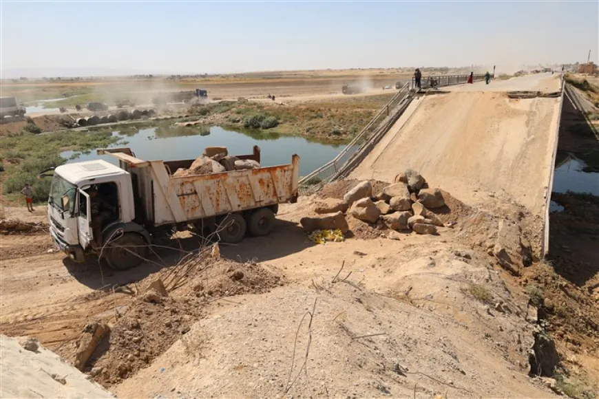 بدء أعمال تأهيل جسر الخابور على طريق M4 -ANHA