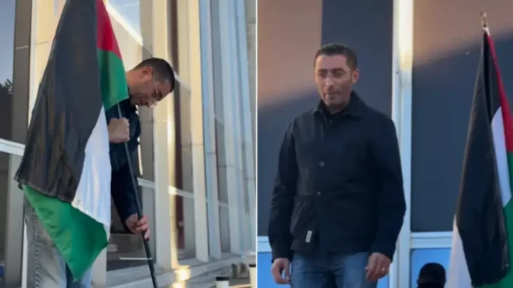 عمدة فينيسيو الفرنسية يرفع علم فلسطين على مقر البلدية.. ومحافظ الرون يطالبه بإزالته