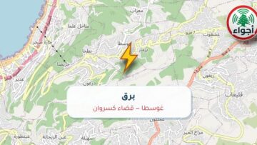 أجواء: برق في غوسطا — قضاء كسروان