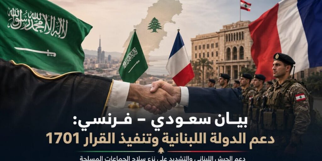 بيان سعودي–فرنسي: تنفيذ القرار 1701 ونزع سلاح الجماعات ودعم الجيش اللبناني