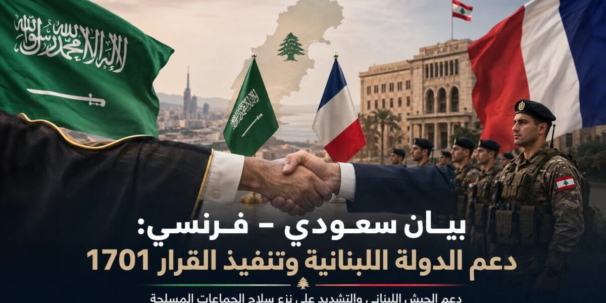 بيان سعودي–فرنسي: تنفيذ القرار 1701 ونزع سلاح الجماعات ودعم الجيش اللبناني