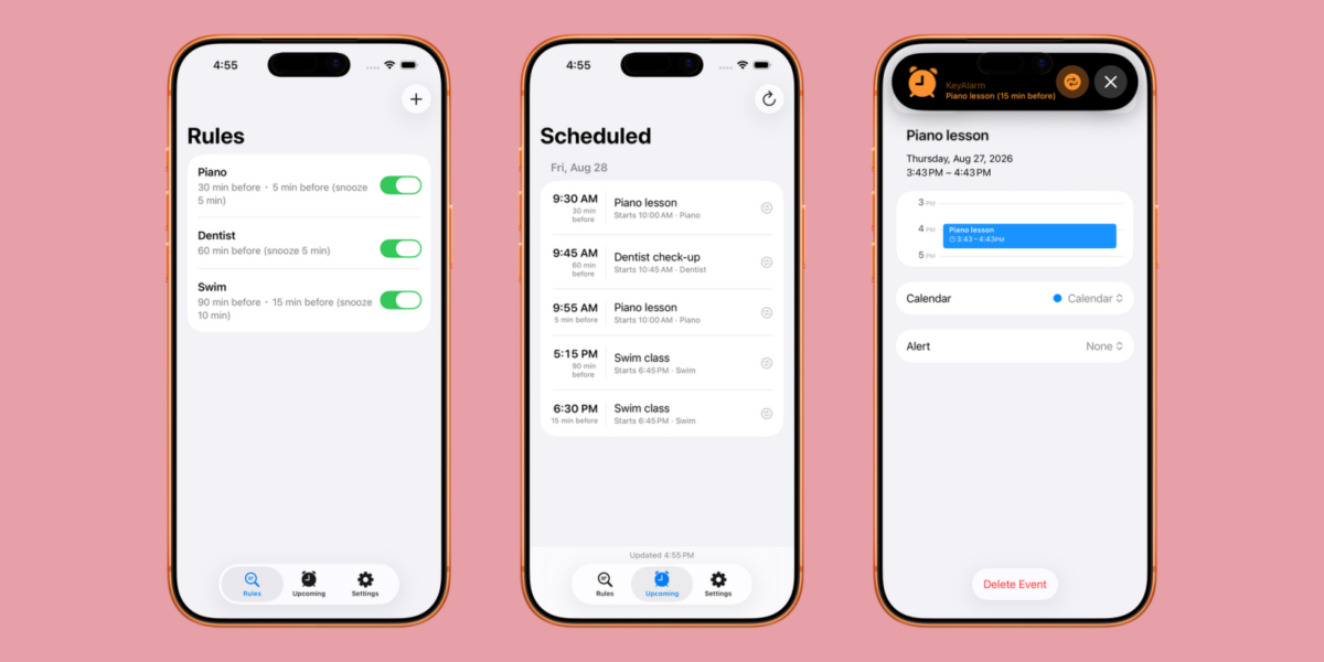 Indie App Spotlight: يقوم “KeyAlarm” بتحويل أحداث التقويم الأكثر أهمية إلى تنبيهات