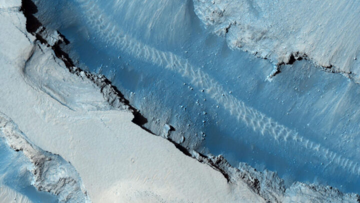 A quake on Mars may have set these rocks rolling