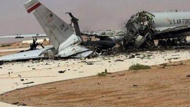 صور متدوالة قيل إنها لطائرة إنذار مبكر أمريكية دمّرت بضربة إيرانية في قاعدة الأمير سلطان (صور)