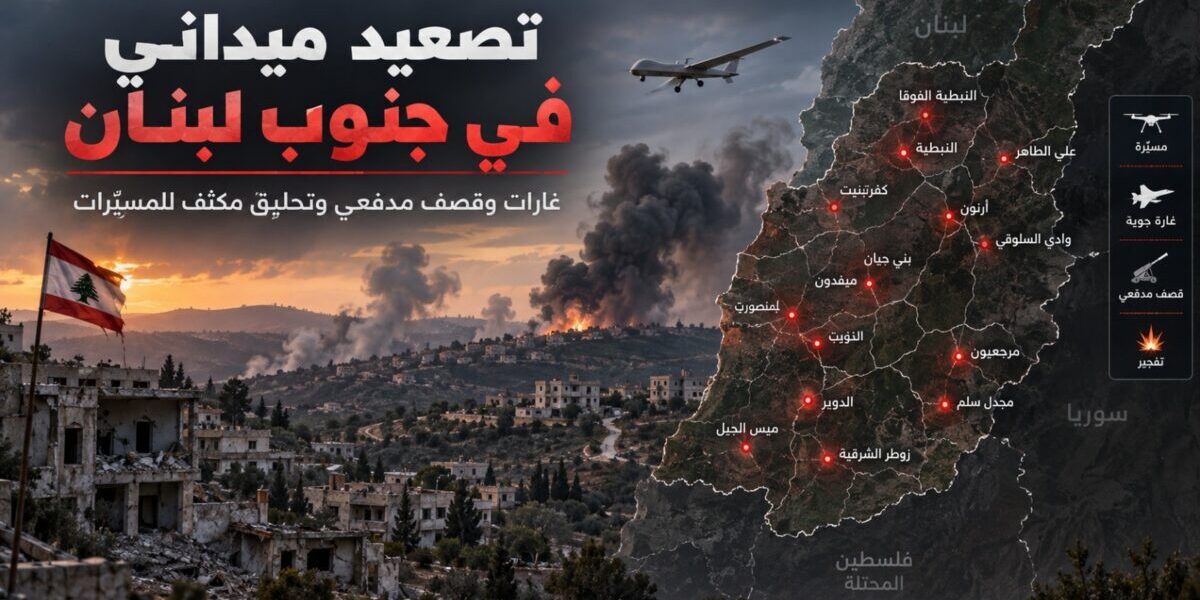 عاجل منصة اجواء:تصعيد ميداني واسع في جنوب لبنان: غارات وقصف مدفعي وتحليق مكثف للمسيّرات #انفوغراف